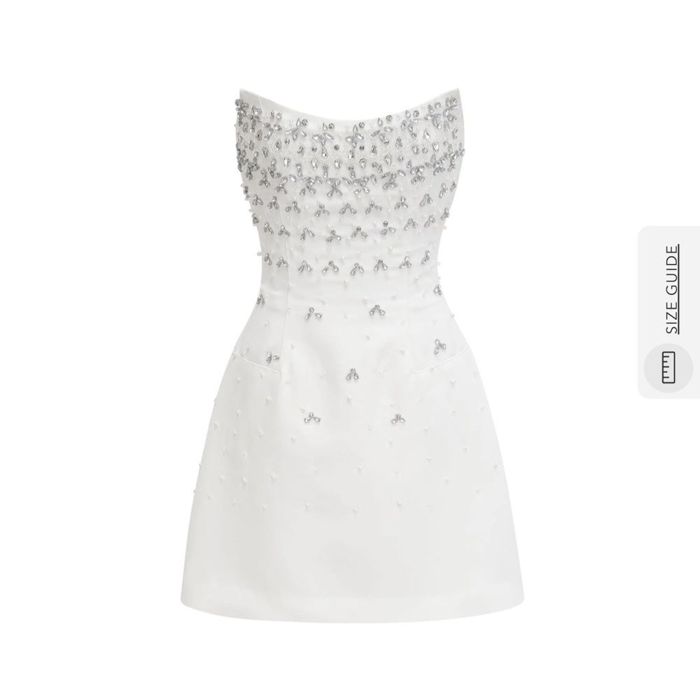 Miss Rosier Melisande white embellished mini dress / Size M